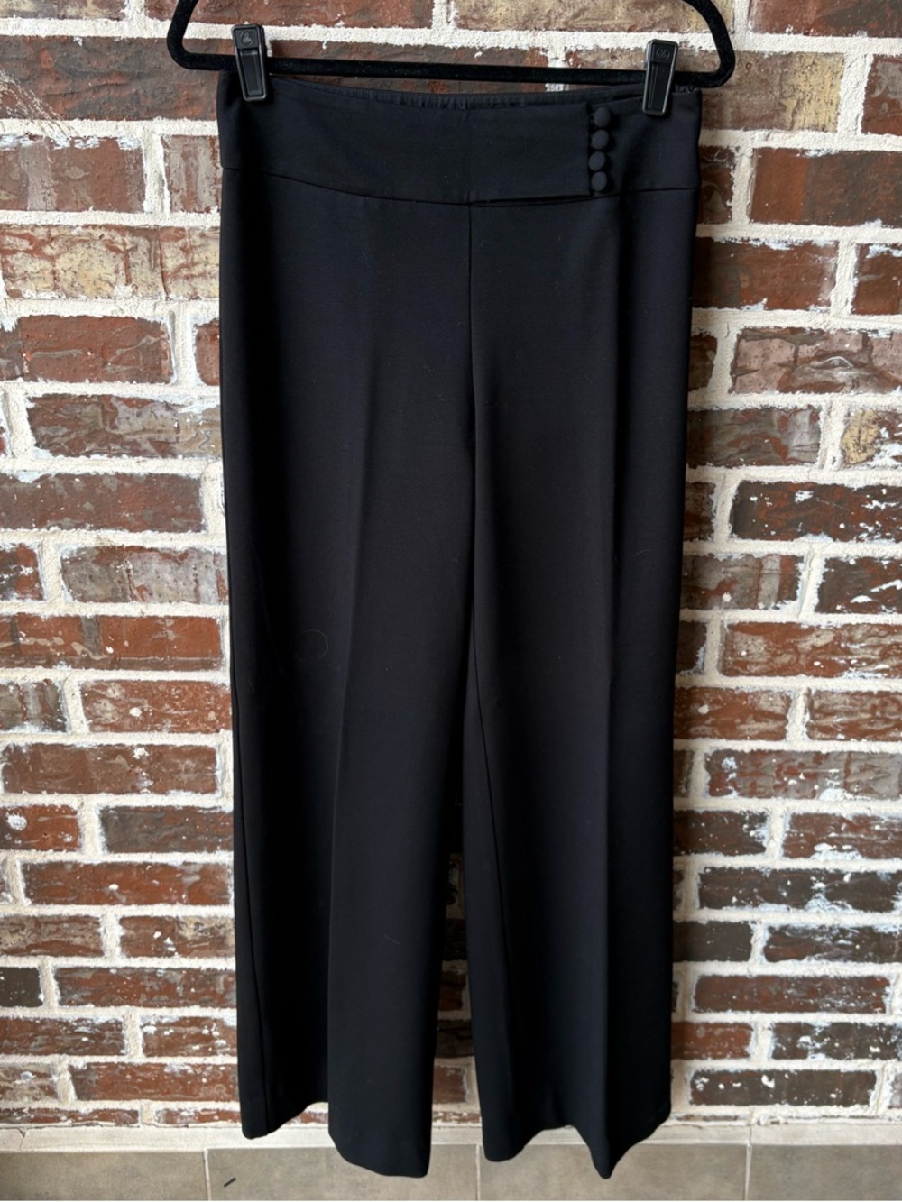 Trina Turk Black Cummerbund  Wide Leg Pants Size 8
